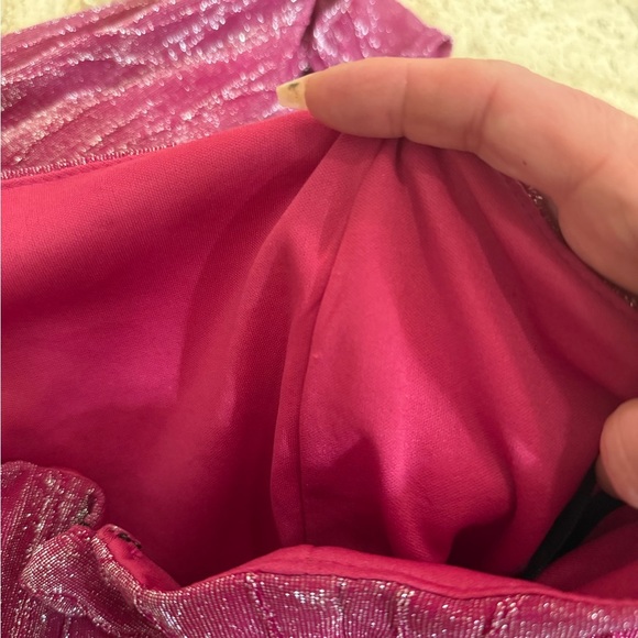 Vintage NWT Jessica McClintock x Gunne Sax Pink Metallic Strapless Gown size 5 - Picture 12 of 15